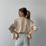 Flounce Shirt Beige