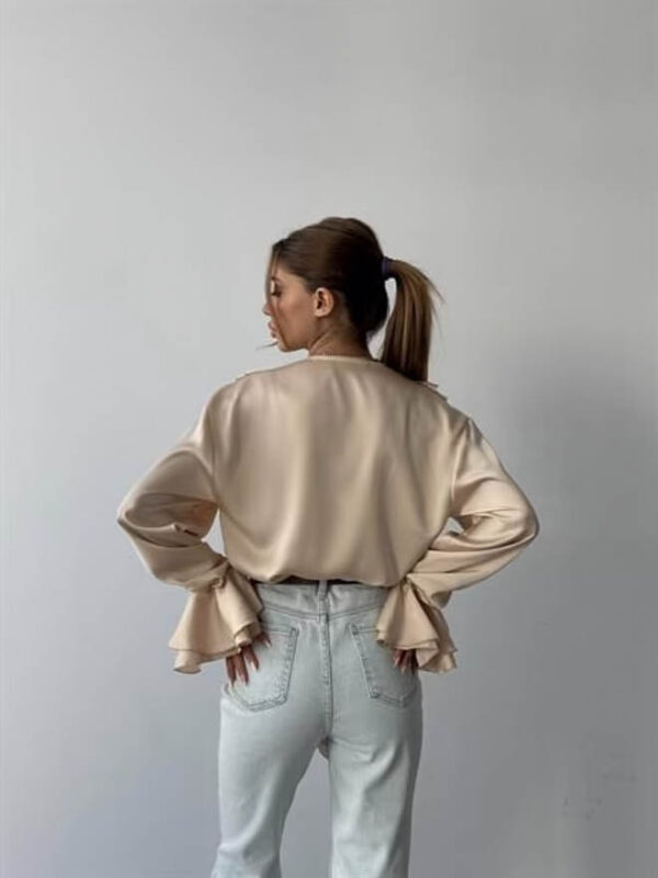 Flounce Shirt Beige