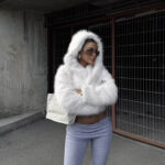 Hooded Fur jacket - White