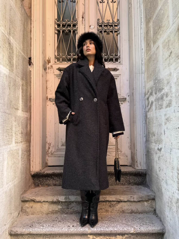 Long Oversized Buttoned Coat